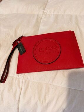 Guess Red Wristlet Pouch